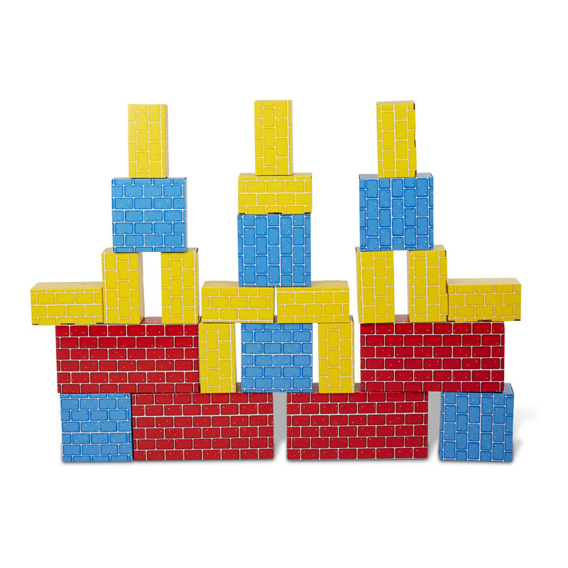 Melissa & Doug Extra-Thick Cardboard Building Blocks - 24 Blocks in 3 Sizes